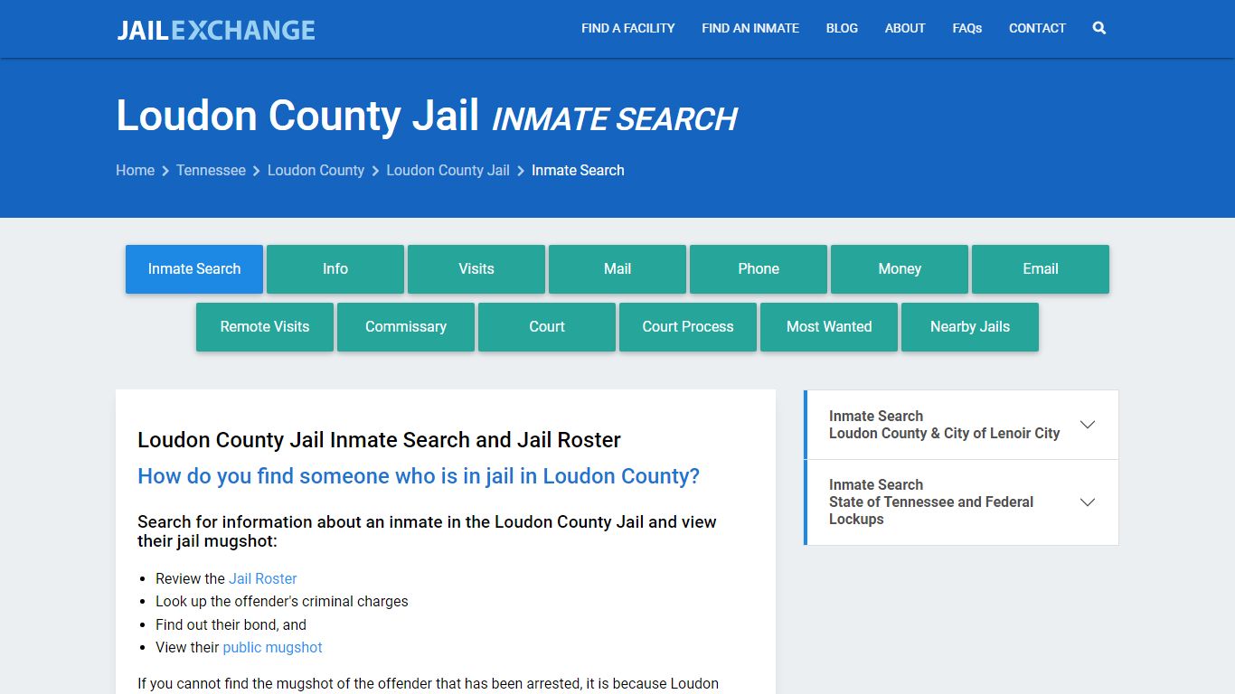 Inmate Search: Roster & Mugshots - Loudon County Jail, TN